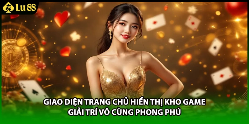 Giao diện trang chủ hiển thị kho game giải trí vô cùng phong phú