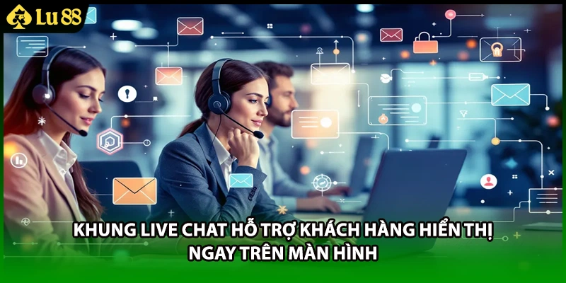 Khung Live Chat hỗ trợ khách hàng hiển thị ngay trên màn hình