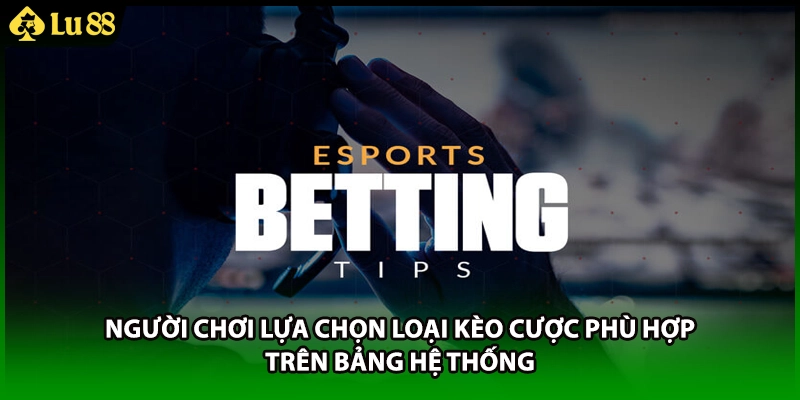 Người chơi lựa chọn loại kèo cược phù hợp trên bảng hệ thống