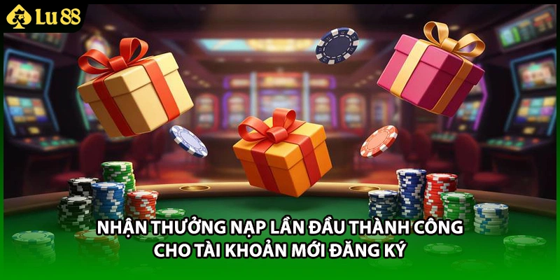 Nhận thưởng nạp lần đầu thành công cho tài khoản mới đăng ký
